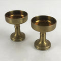 Japanese Buddhist Altar Fitting 2pc Set Rice Offering Cup Vtg Buppanki Butsugu B