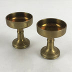 Japanese Buddhist Altar Fitting 2pc Set Rice Offering Cup Vtg Buppanki Butsugu B