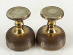 Japanese Buddhist Altar Fitting 2pc Set Vtg Golden Rice Offering Cup BU773