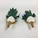 Japanese Buddhist Altar Fitting Artificial Flower Bouquet 2pc Set Vtg Hanataba