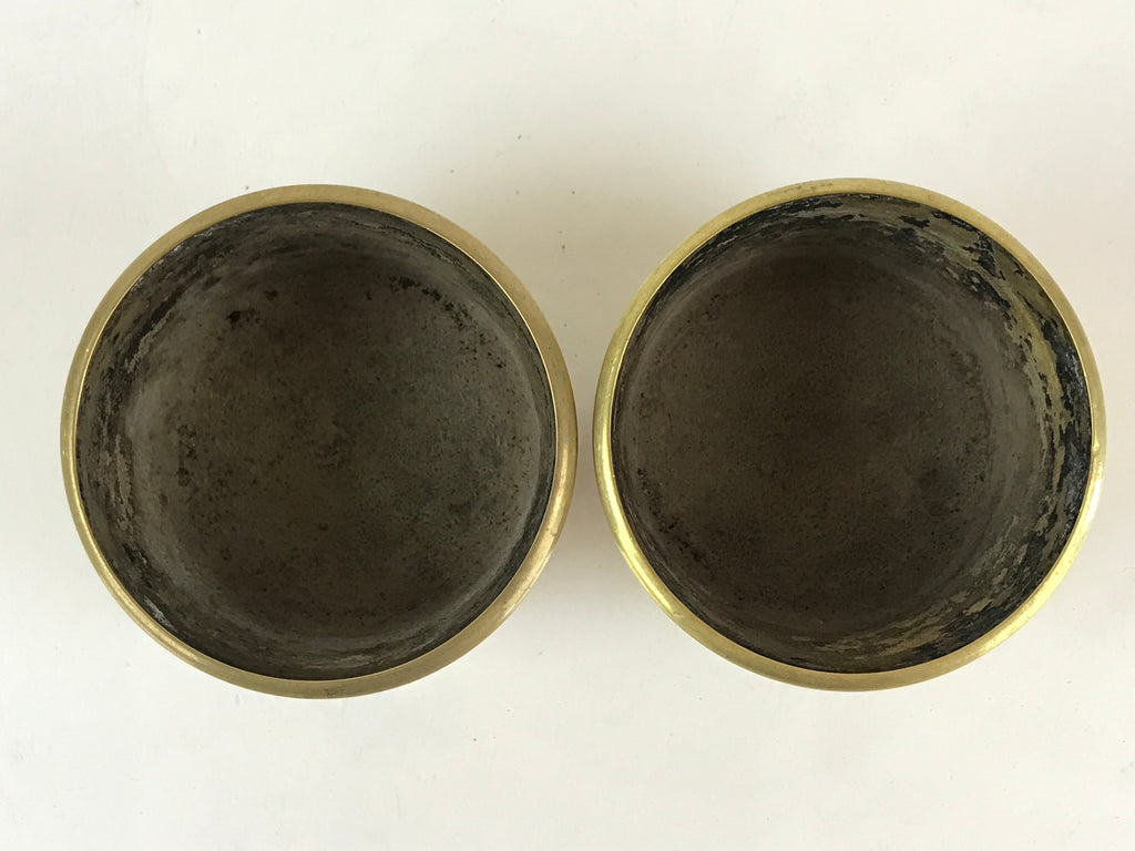 Japanese Buddhist Altar Fitting Brass 2pc Incense Burner Vtg Koro Gold Cup BU832