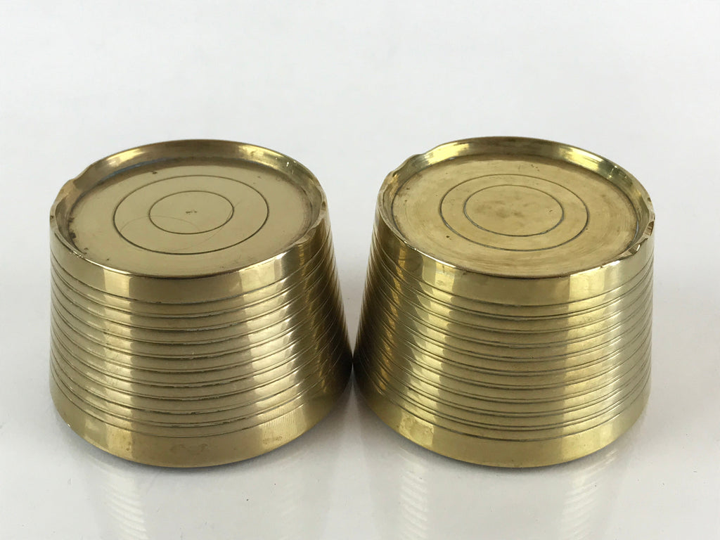 Japanese Buddhist Altar Fitting Brass 2pc Incense Burner Vtg Koro Gold Cup BU832