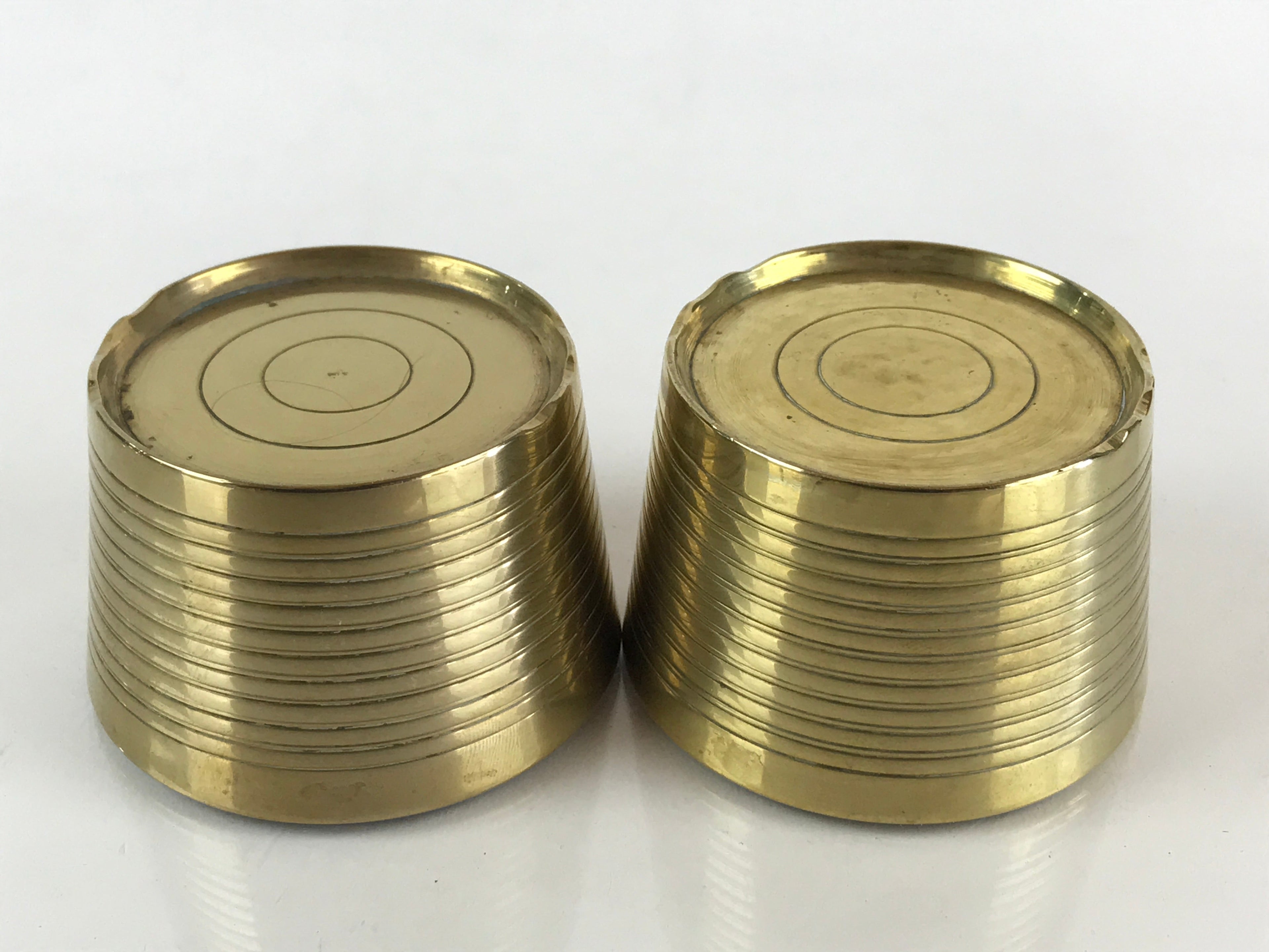 Japanese Buddhist Altar Fitting Brass 2pc Incense Burner Vtg Koro Gold Cup BU832