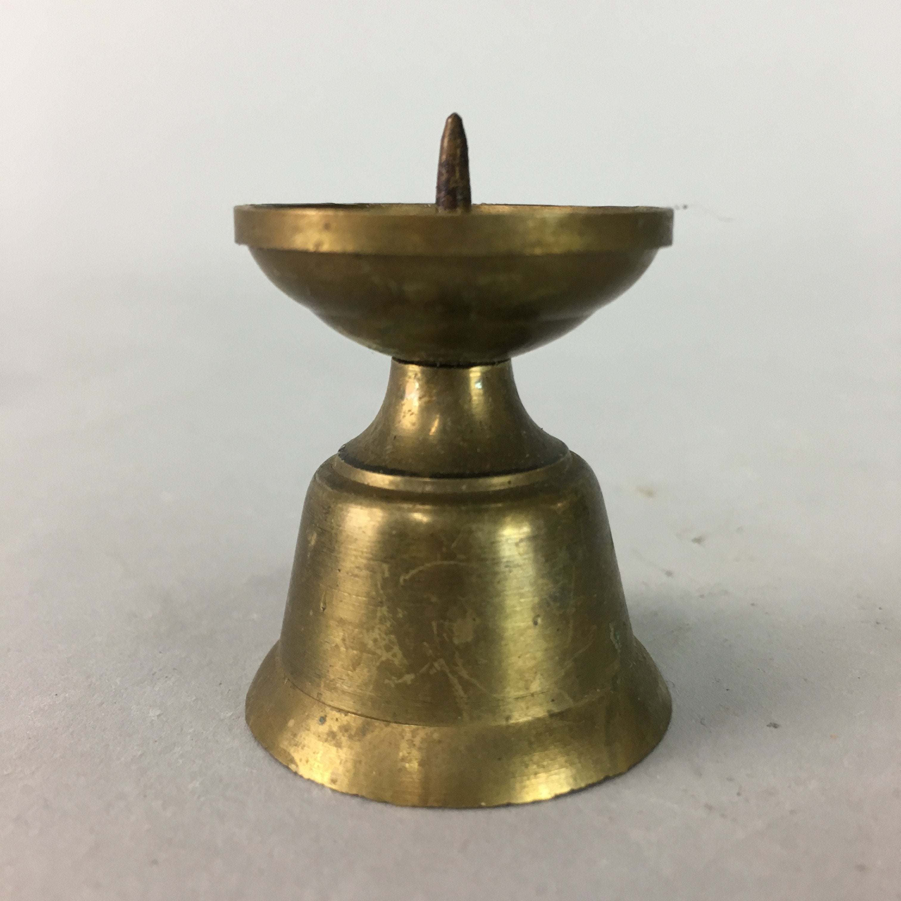 Japanese Buddhist Altar Fitting Brass Candle Stand Vtg Butsudan Accessory B541
