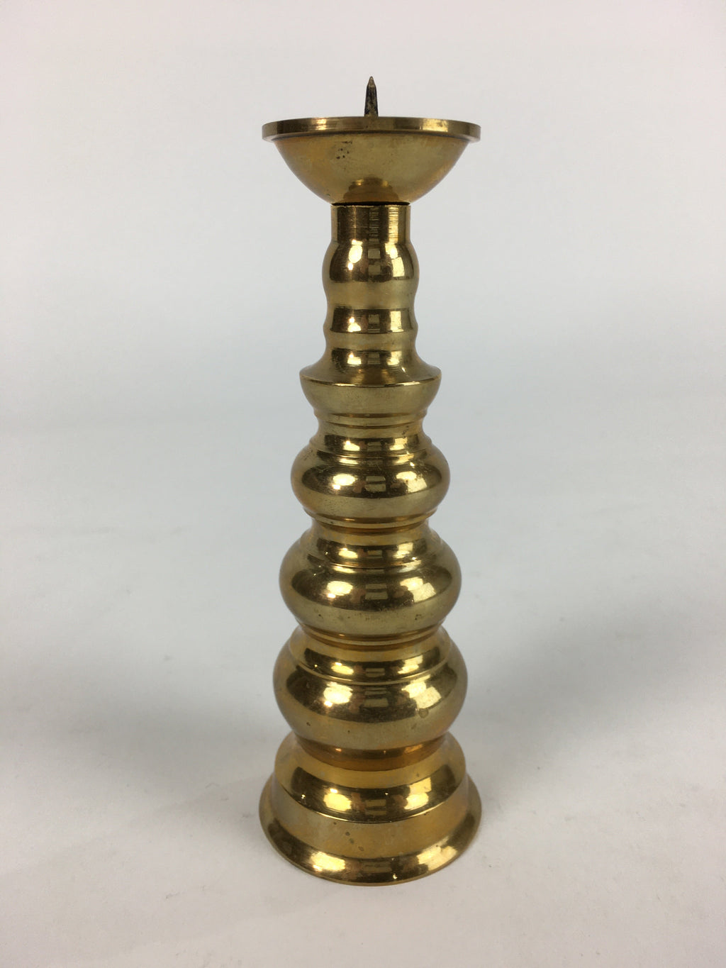 Japanese Buddhist Altar Fitting Brass Candle Stand Vtg Shokudai BU704