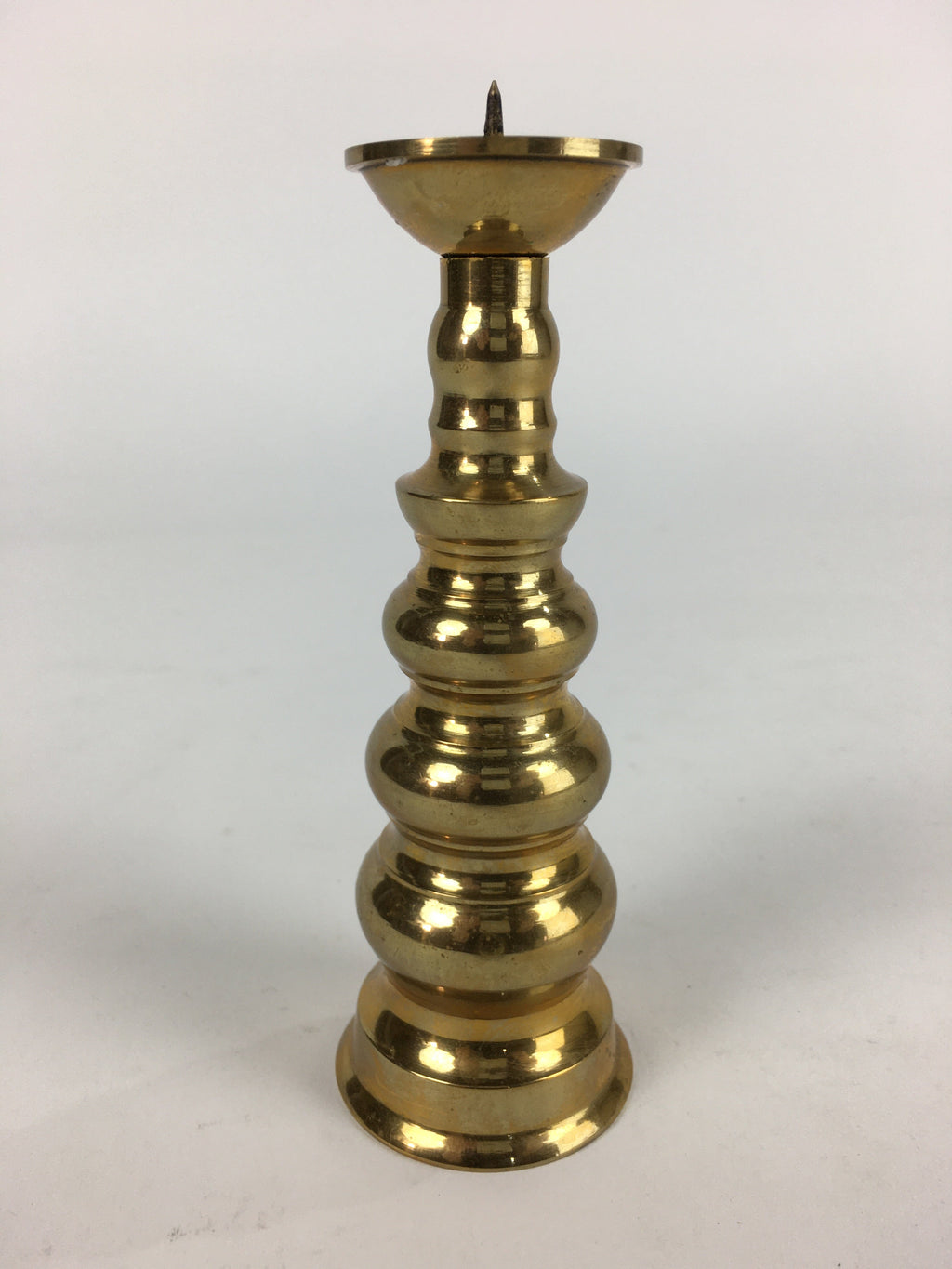 Japanese Buddhist Altar Fitting Brass Candle Stand Vtg Shokudai BU704