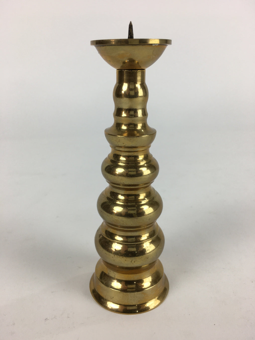 Japanese Buddhist Altar Fitting Brass Candle Stand Vtg Shokudai BU704