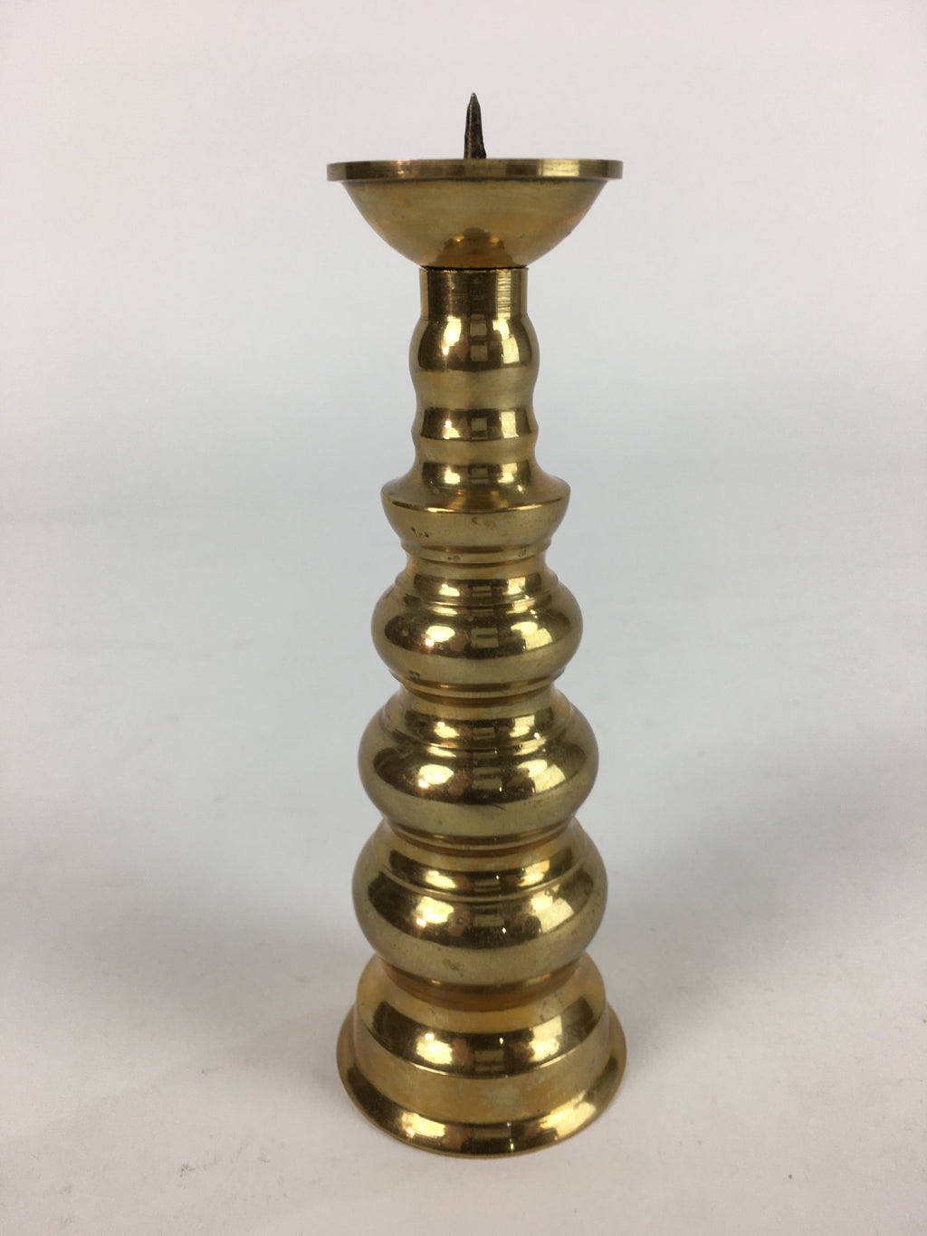 Japanese Buddhist Altar Fitting Brass Candle Stand Vtg Shokudai BU704