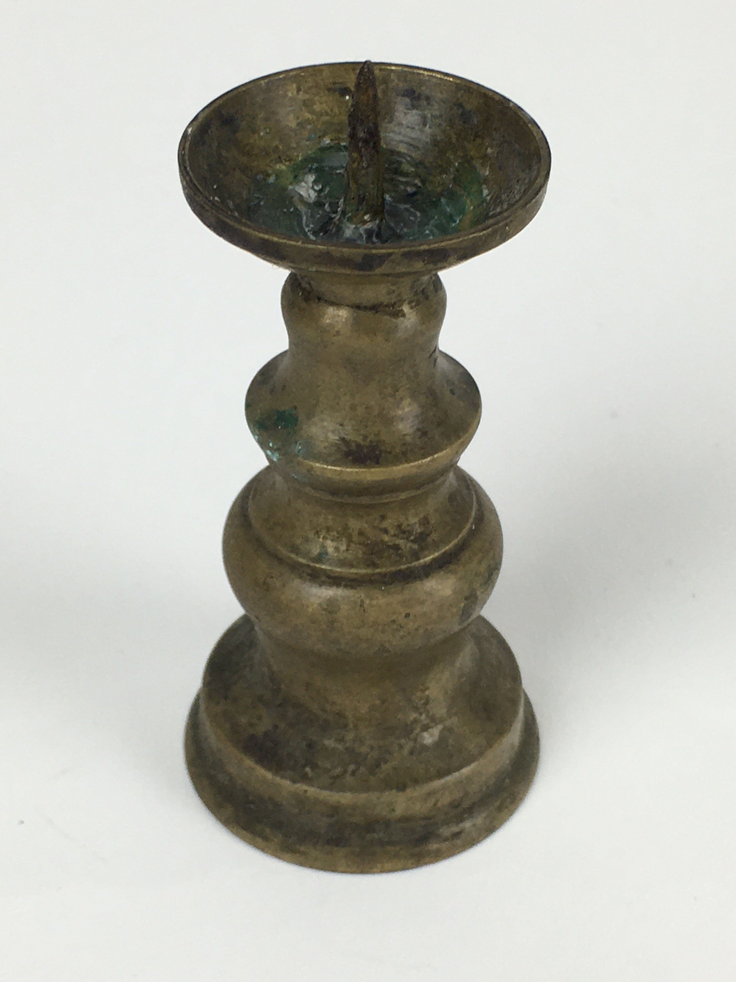 Japanese Buddhist Altar Fitting Brass Candle Stand Vtg Shokudai BU705