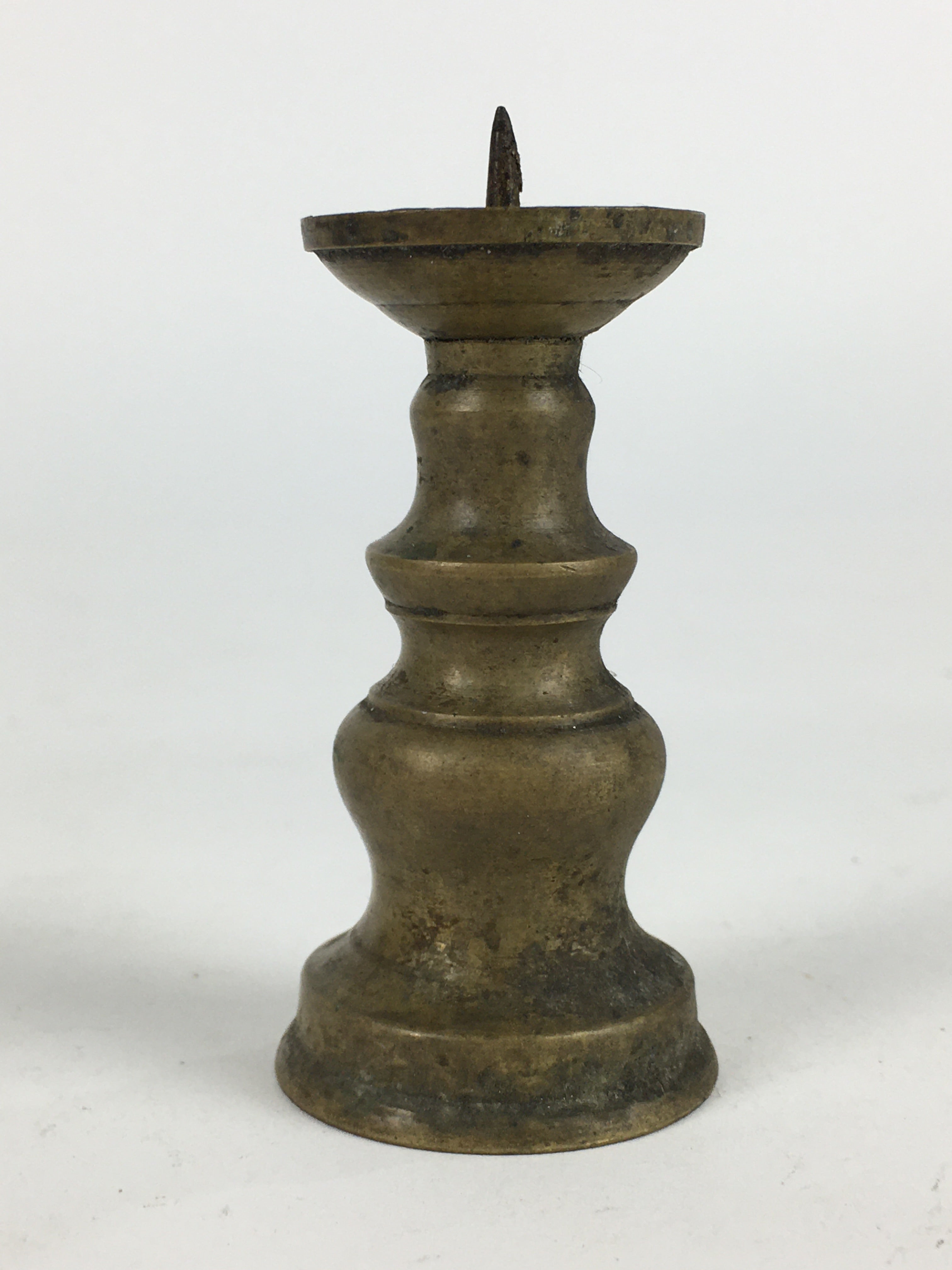 Japanese Buddhist Altar Fitting Brass Candle Stand Vtg Shokudai BU705