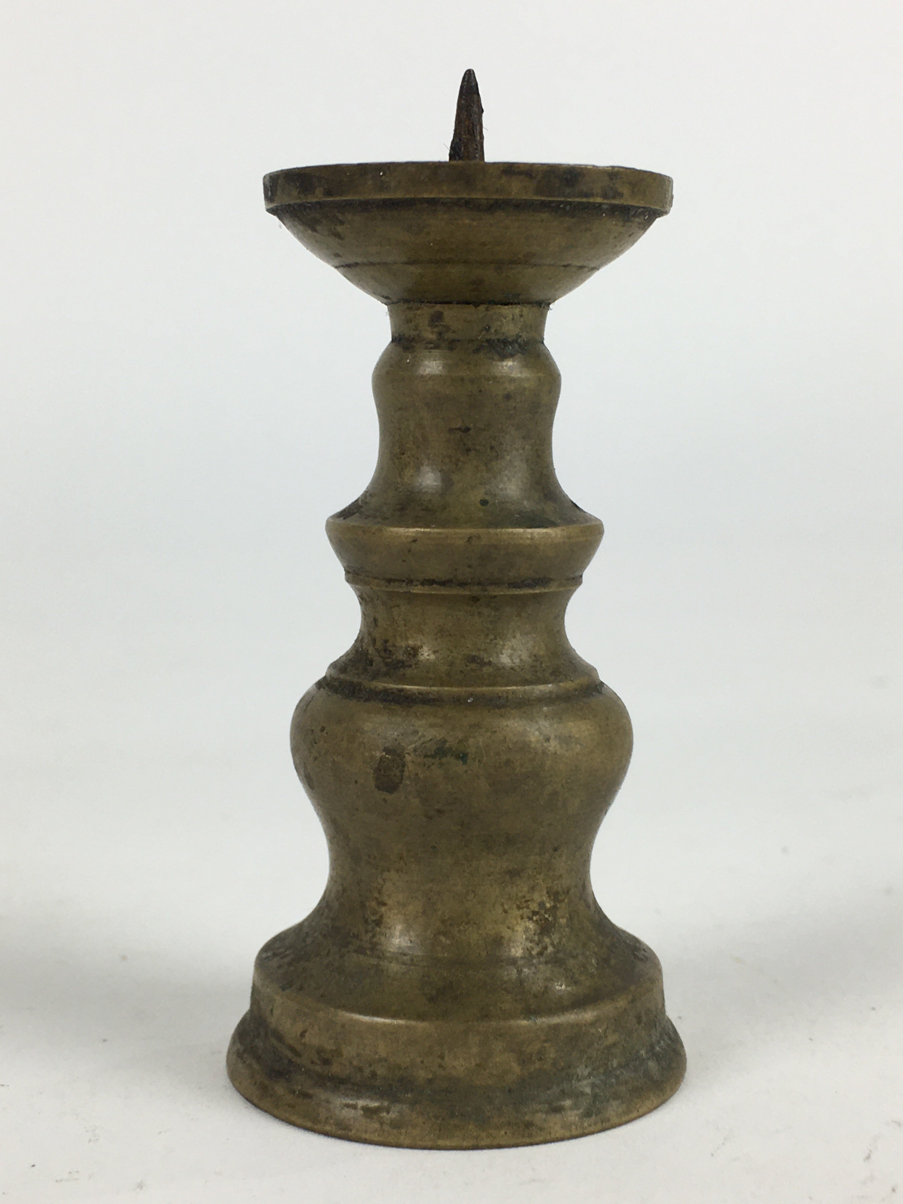Japanese Buddhist Altar Fitting Brass Candle Stand Vtg Shokudai BU705