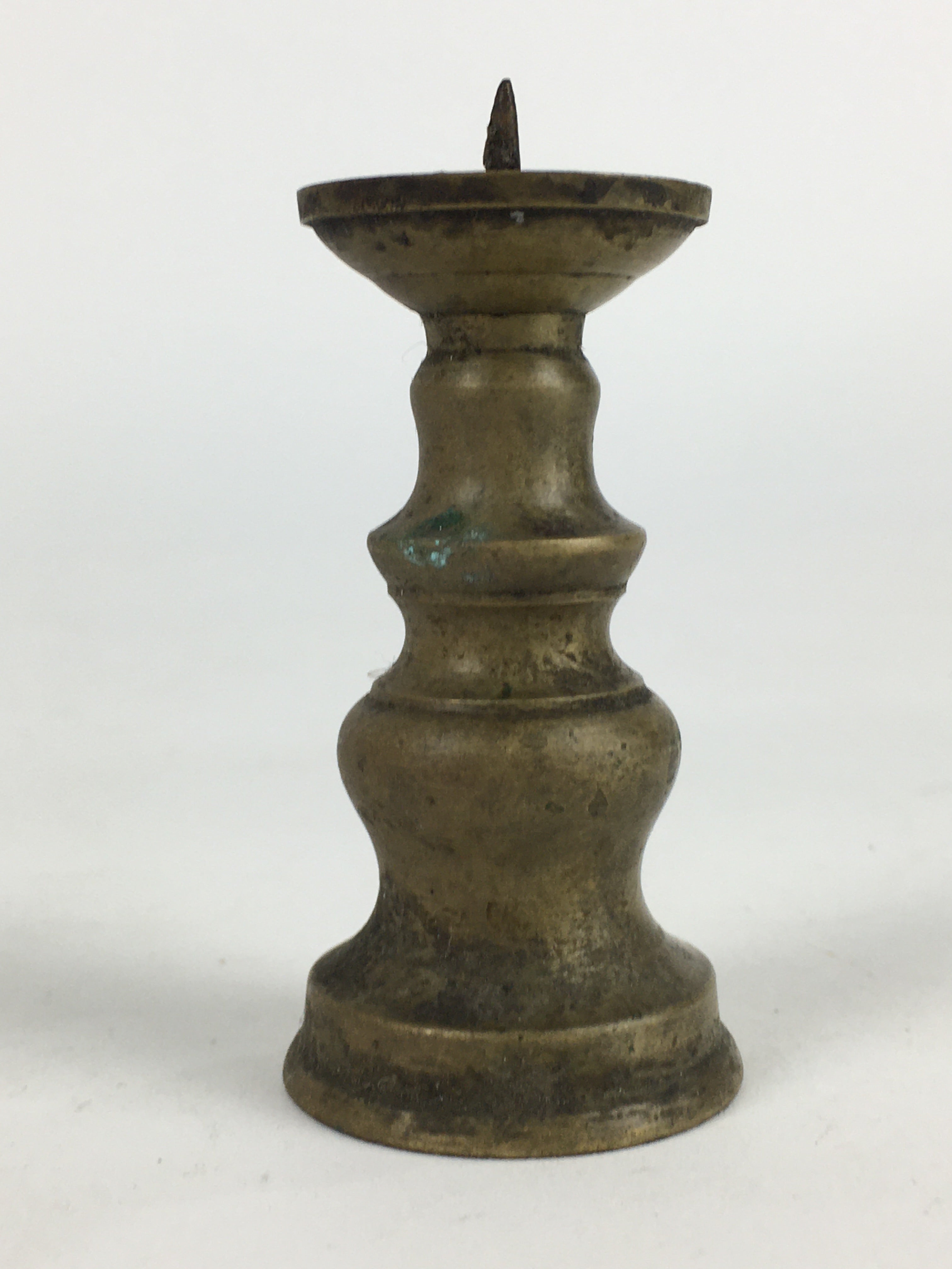 Japanese Buddhist Altar Fitting Brass Candle Stand Vtg Shokudai BU705