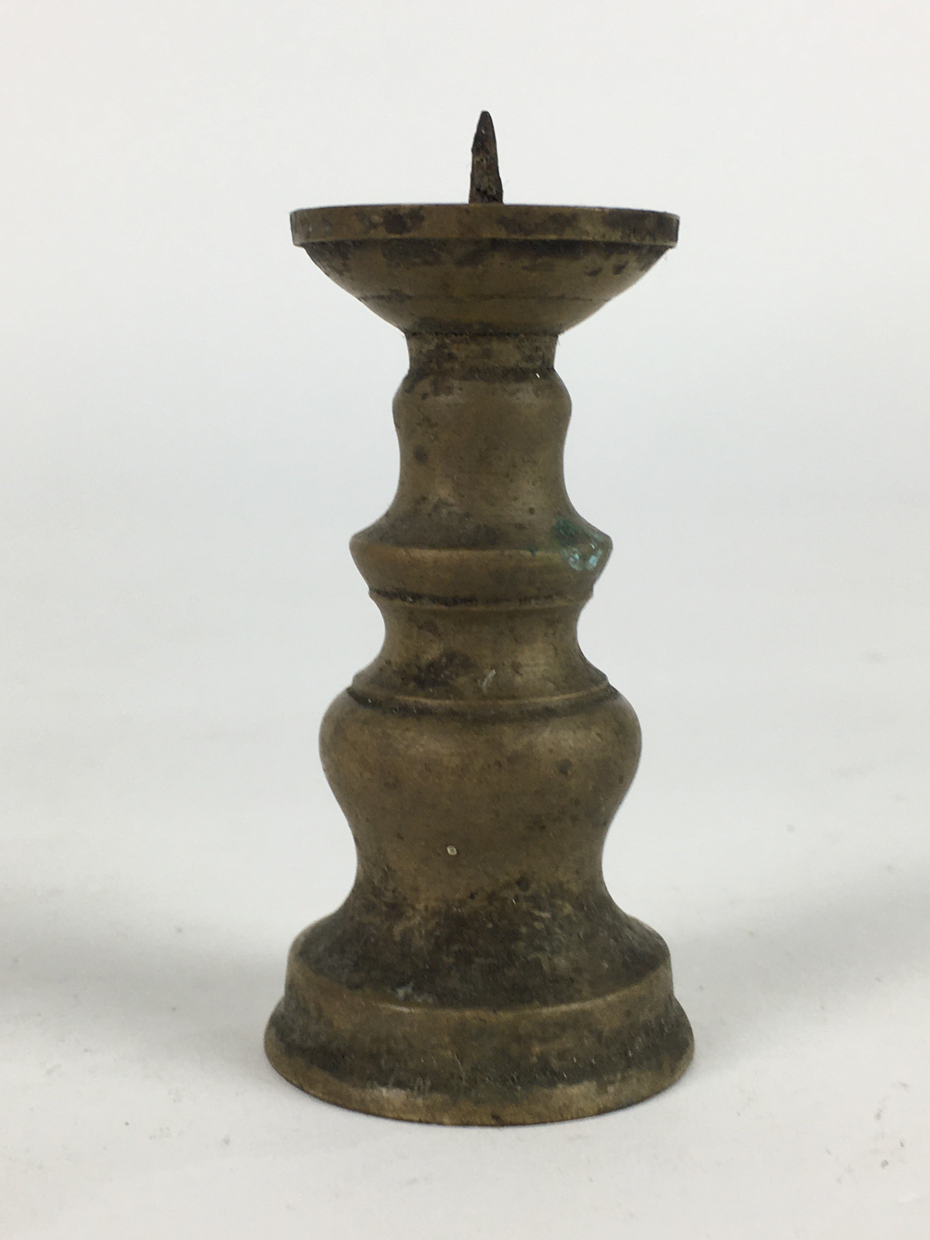 Japanese Buddhist Altar Fitting Brass Candle Stand Vtg Shokudai BU705