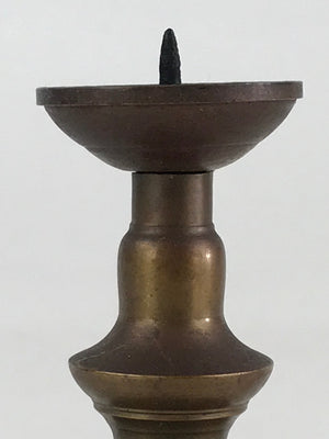 Japanese Buddhist Altar Fitting Brass Candle Stand Vtg Shokudai BU802