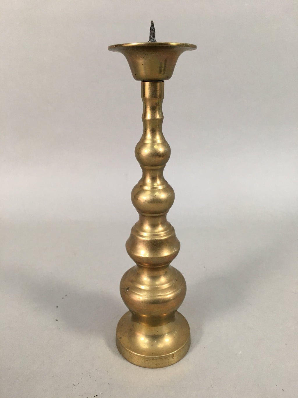 Japanese Buddhist Altar Fitting Brass Candle Stand Vtg Shokudai Butsudan BU372