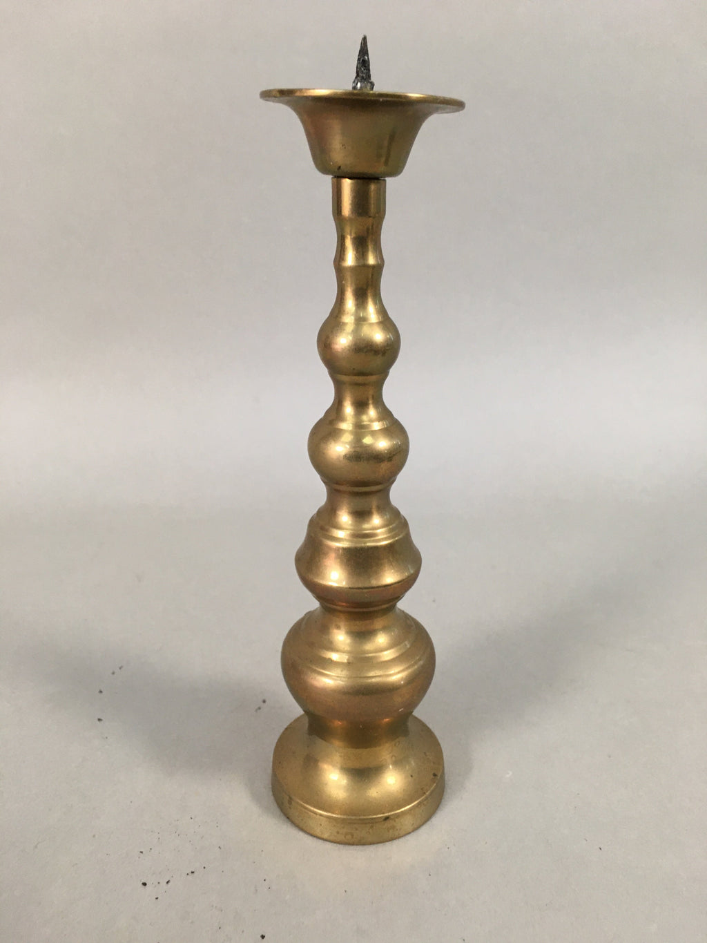 Japanese Buddhist Altar Fitting Brass Candle Stand Vtg Shokudai Butsudan BU372