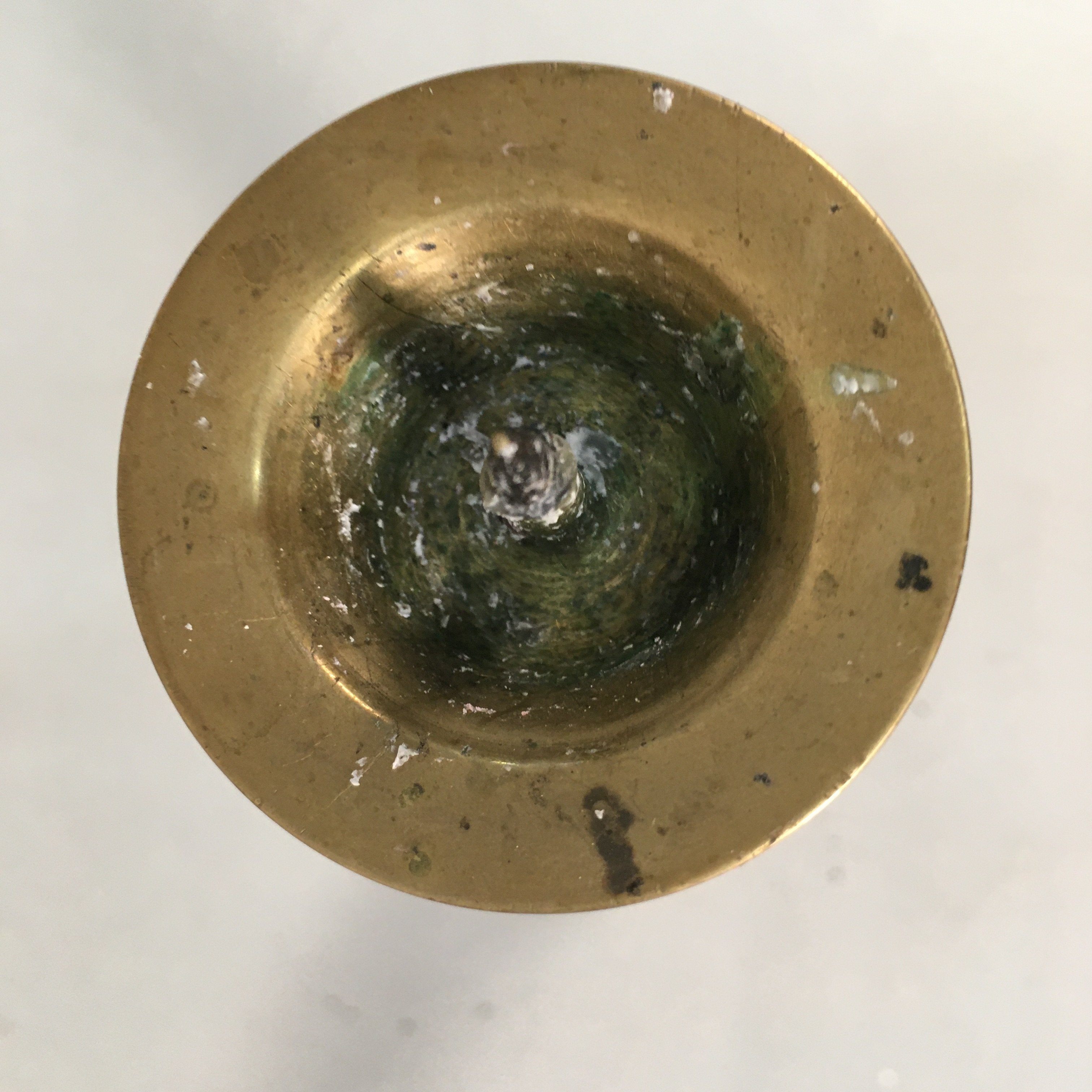 Japanese Buddhist Altar Fitting Brass Candle Stand Vtg Shokudai Butsudan BU372