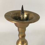 Japanese Buddhist Altar Fitting Brass Candle Stand Vtg Shokudai Butsudan BU372