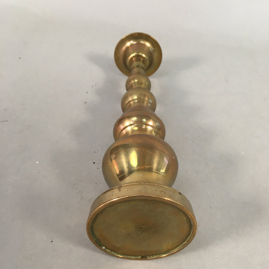 Japanese Buddhist Altar Fitting Brass Candle Stand Vtg Shokudai Butsudan BU372