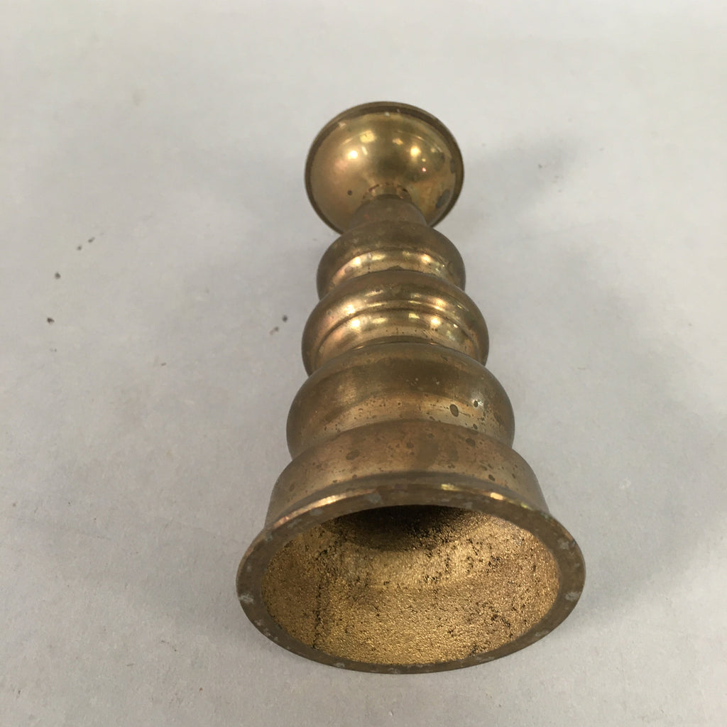 Japanese Buddhist Altar Fitting Brass Candle Stand Vtg Shokudai Butsudan BU375