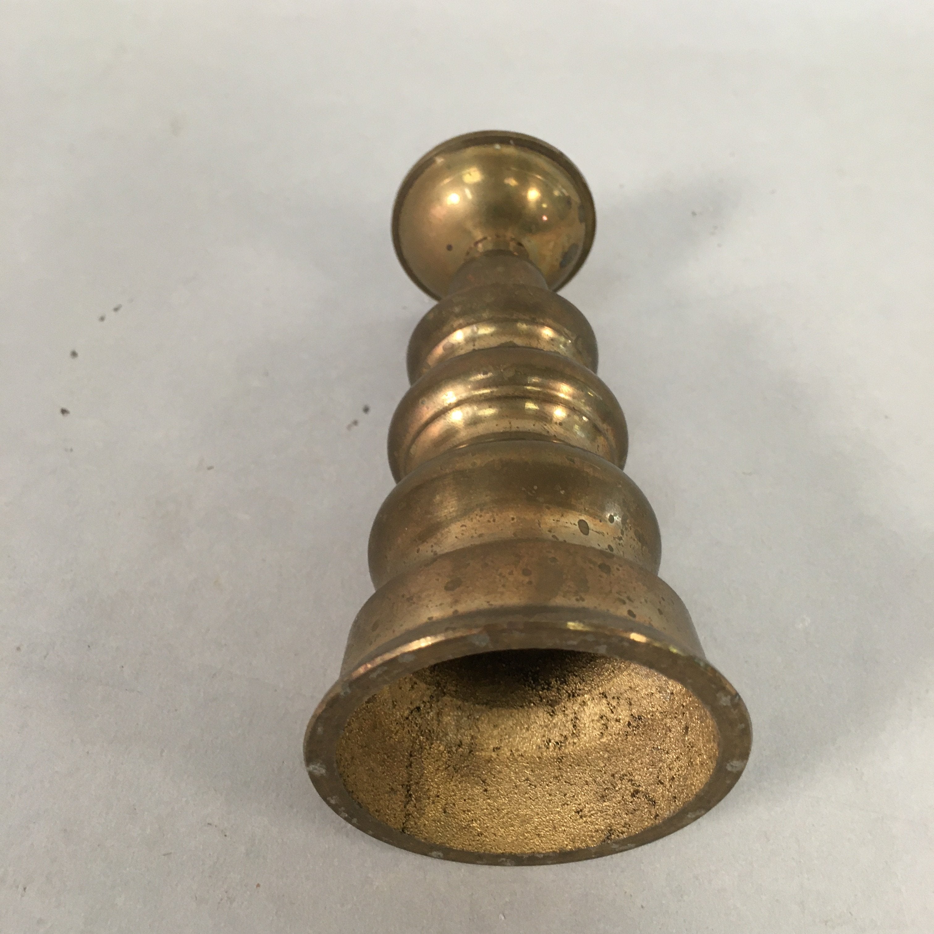 Japanese Buddhist Altar Fitting Brass Candle Stand Vtg Shokudai Butsudan BU375