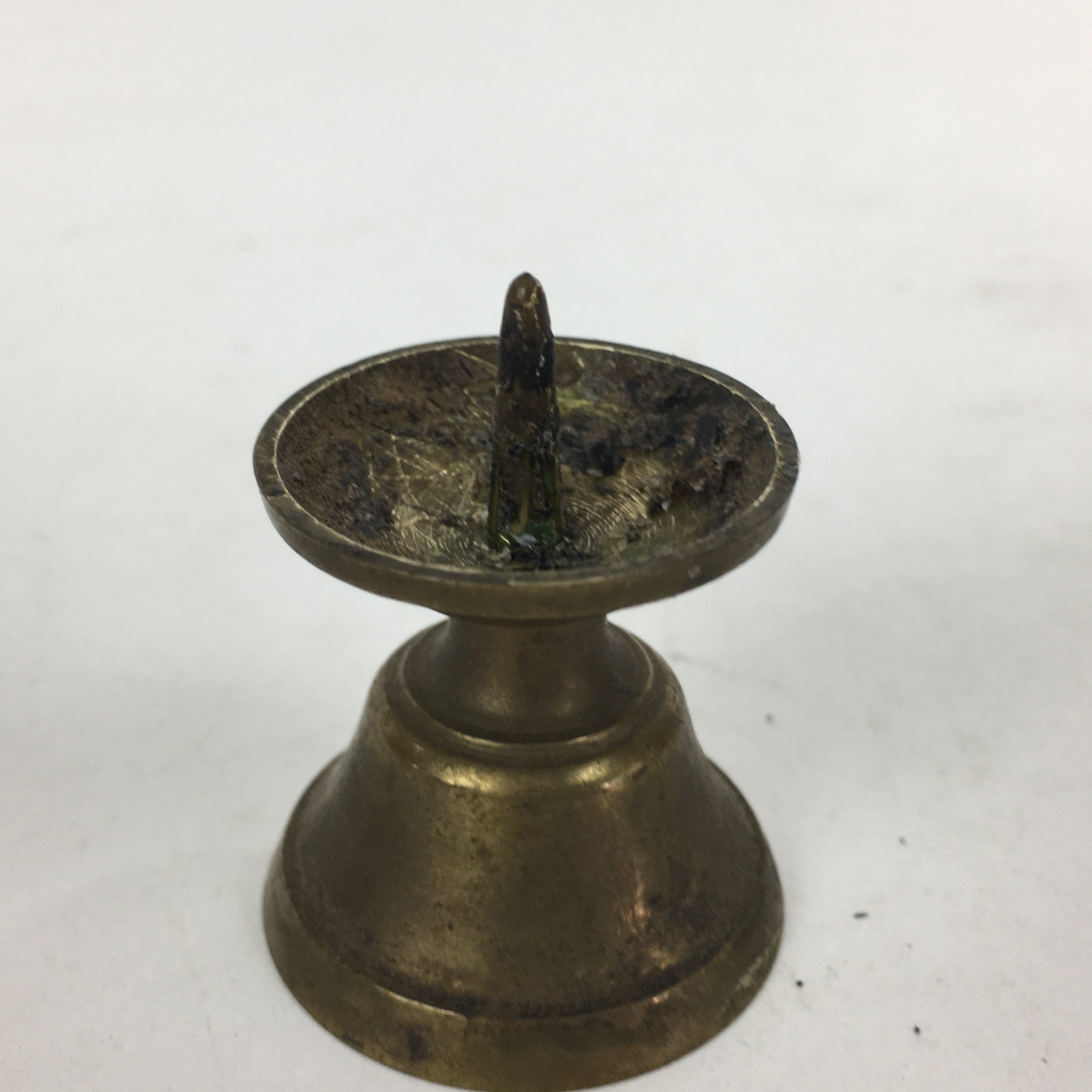 Japanese Buddhist Altar Fitting Brass Candle Stand Vtg Shokudai Butsudan BU554