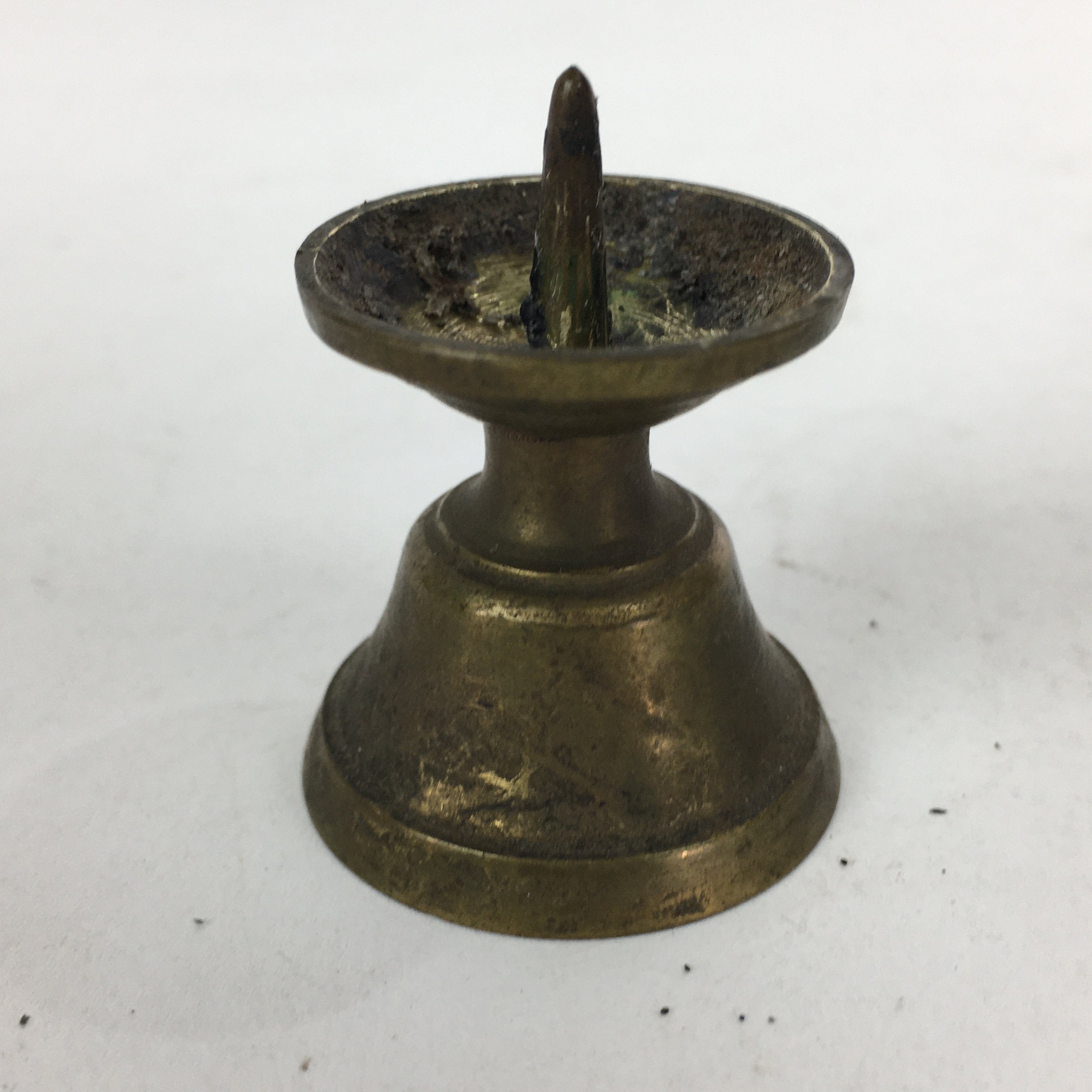 Japanese Buddhist Altar Fitting Brass Candle Stand Vtg Shokudai Butsudan BU554