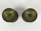Japanese Buddhist Altar Fitting Brass Candle Stand set Vtg Shokudai BU687