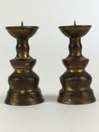 Japanese Buddhist Altar Fitting Brass Candle Stand set Vtg Shokudai BU687