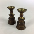Japanese Buddhist Altar Fitting Brass Candle Stand set Vtg Shokudai BU687