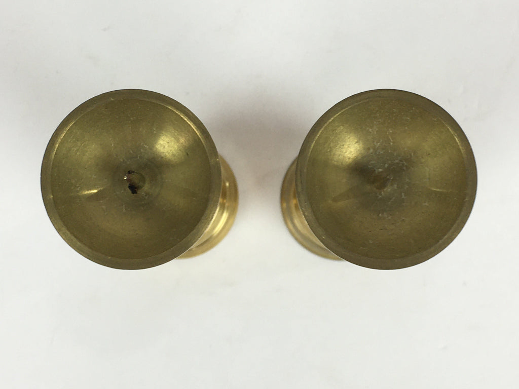 Japanese Buddhist Altar Fitting Brass Candle Stand set Vtg Shokudai BU688