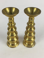 Japanese Buddhist Altar Fitting Brass Candle Stand set Vtg Shokudai BU688