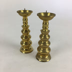 Japanese Buddhist Altar Fitting Brass Candle Stand set Vtg Shokudai BU688