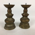 Japanese Buddhist Altar Fitting Brass Candle Stand set Vtg Shokudai Butsudan BU6