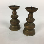 Japanese Buddhist Altar Fitting Brass Candle Stand set Vtg Shokudai Butsudan BU6