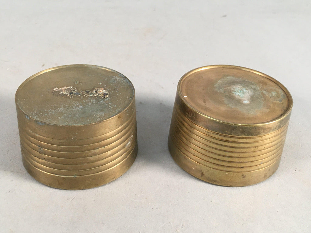 Japanese Buddhist Altar Fitting Brass Incense Burner Pair Vtg Metal Koro BU284