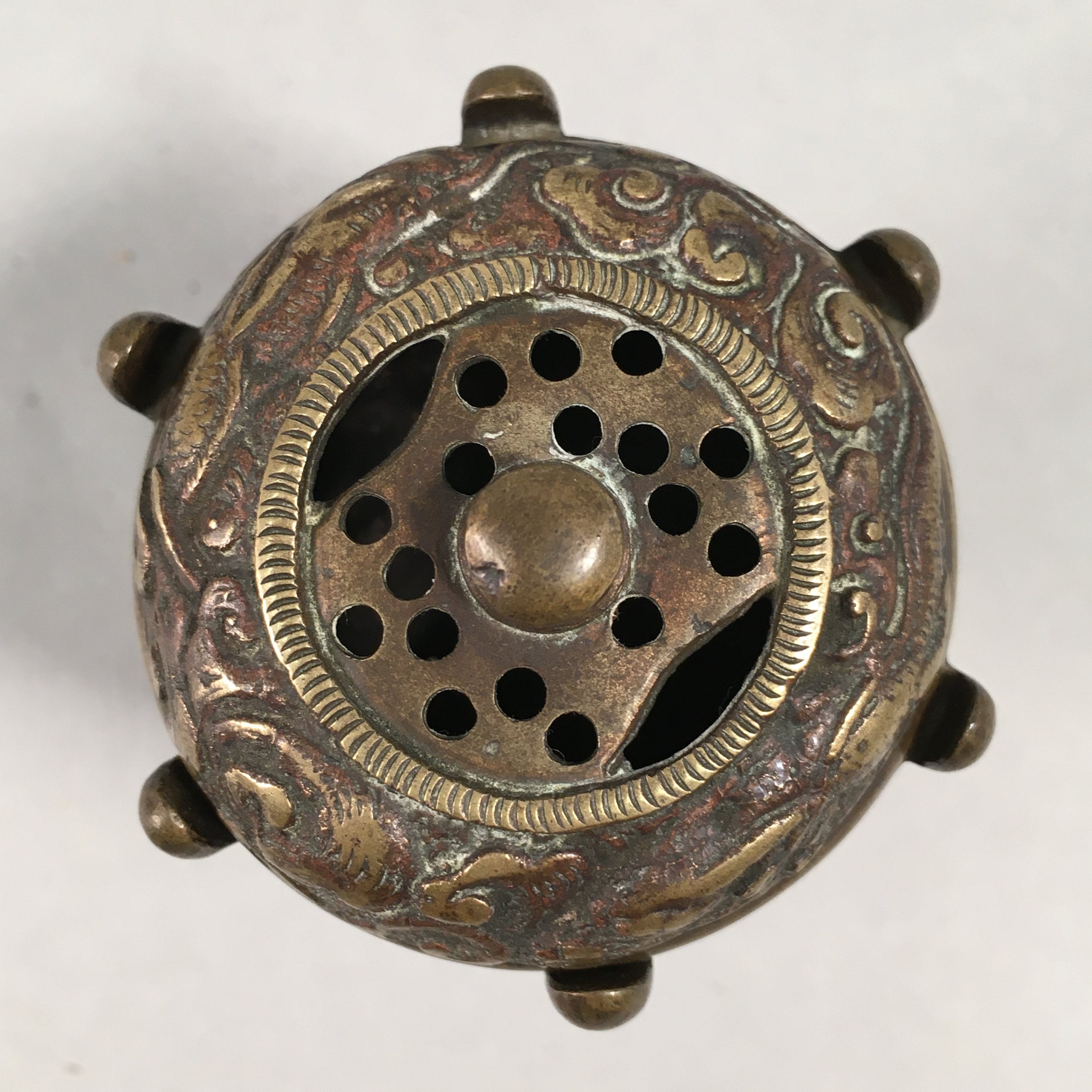 Japanese Buddhist Altar Fitting Brass Incense Burner Vtg Metal Koro BU289