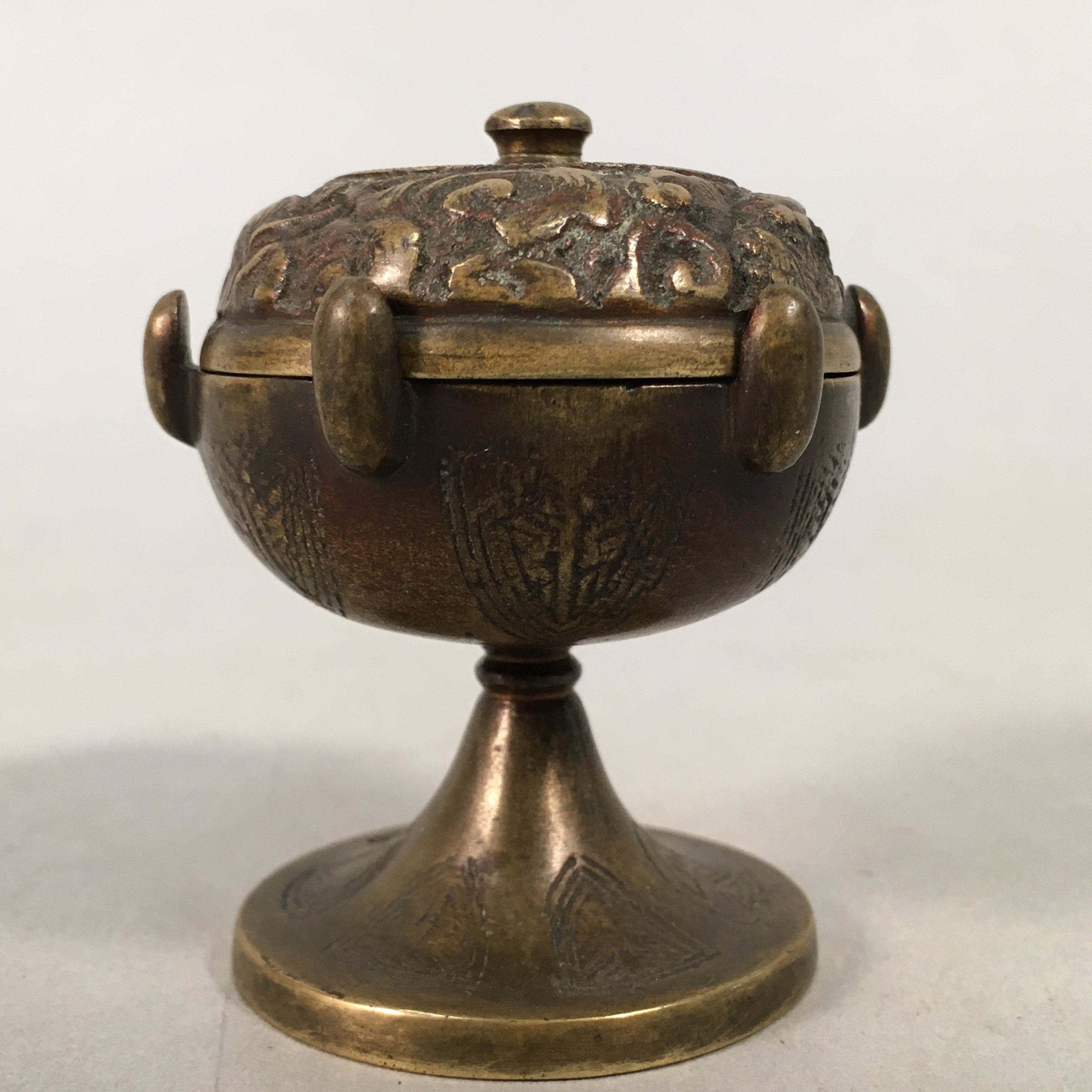 Japanese Buddhist Altar Fitting Brass Incense Burner Vtg Metal Koro BU289