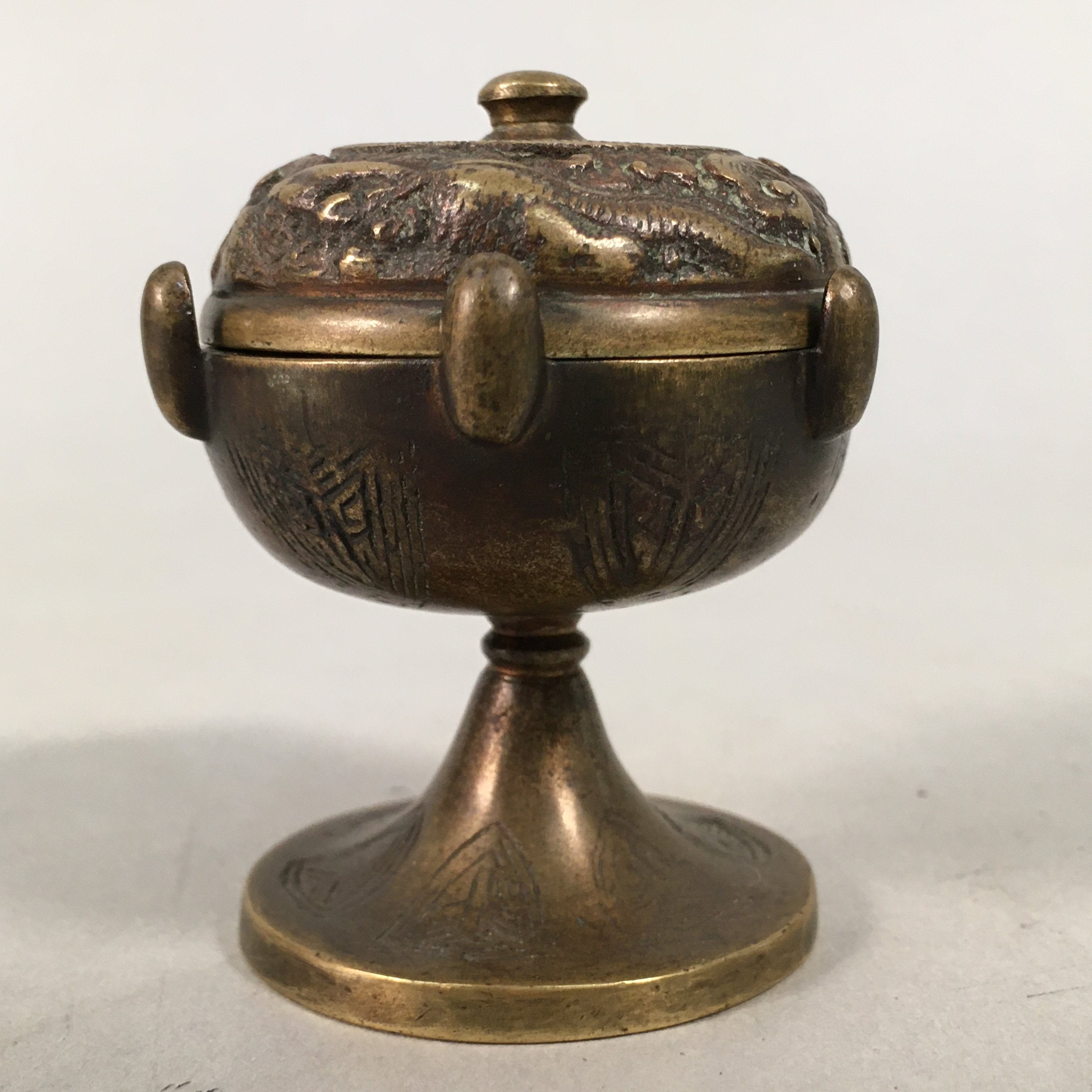 Japanese Buddhist Altar Fitting Brass Incense Burner Vtg Metal Koro BU289