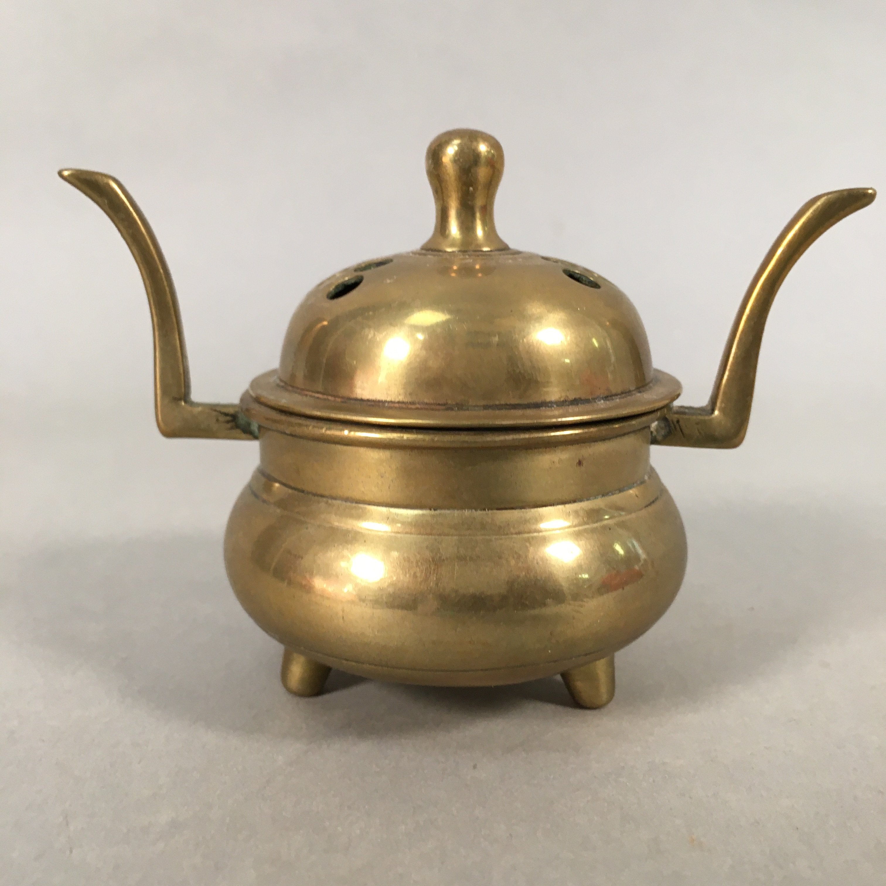 Japanese Buddhist Altar Fitting Brass Incense Burner Vtg Metal Koro BU359