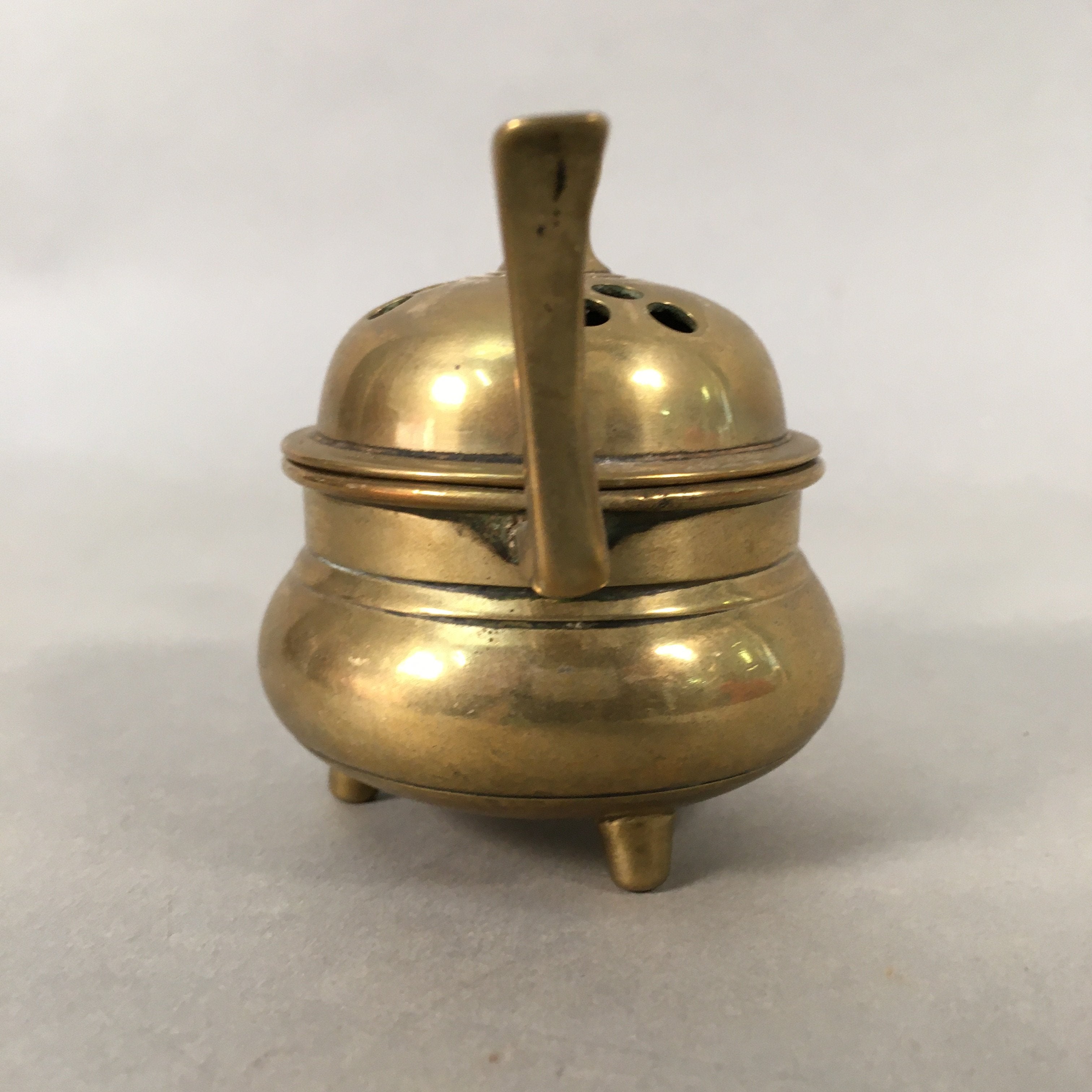 Japanese Buddhist Altar Fitting Brass Incense Burner Vtg Metal Koro BU359