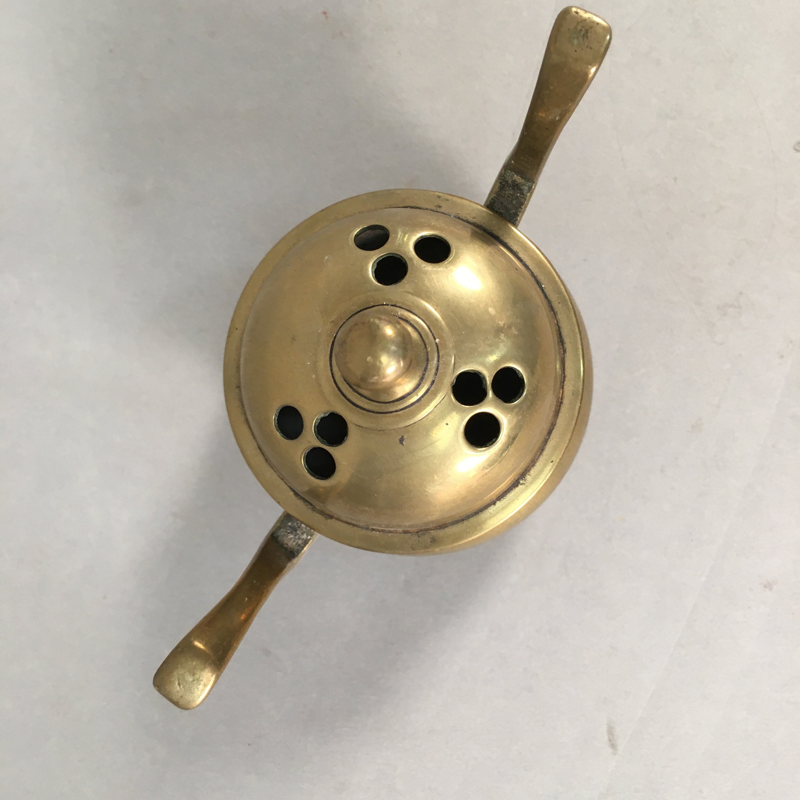 Japanese Buddhist Altar Fitting Brass Incense Burner Vtg Metal Koro BU359