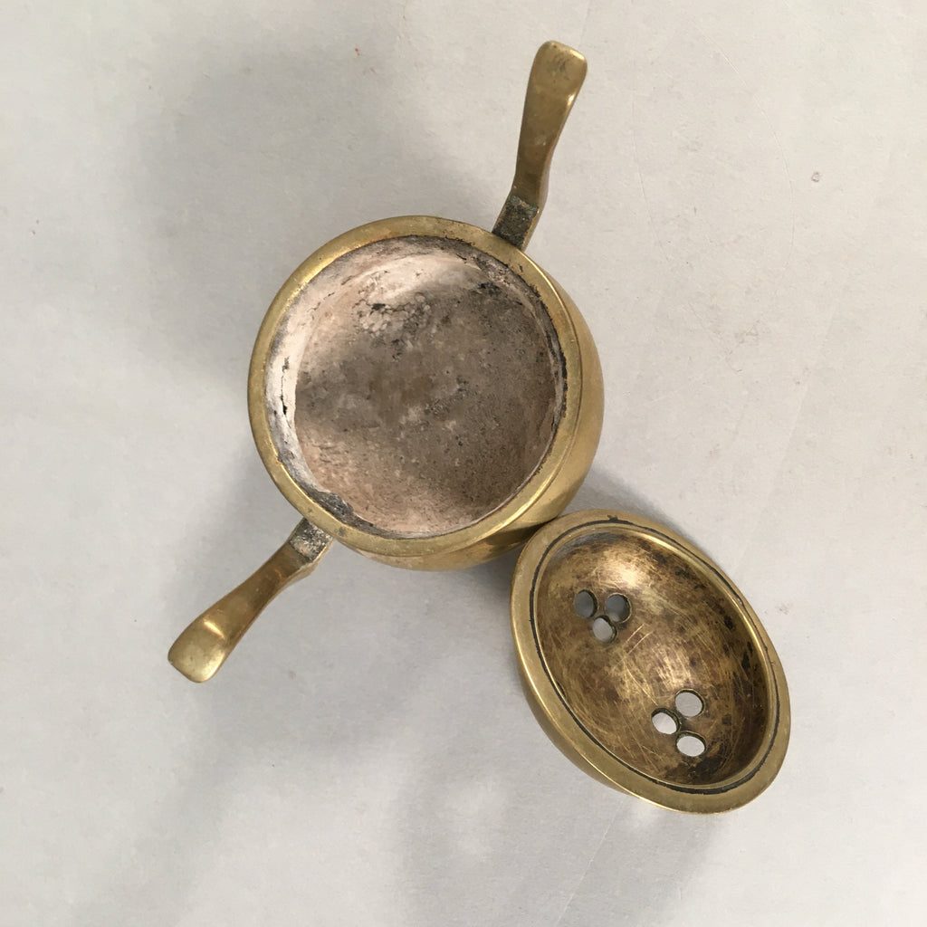 Japanese Buddhist Altar Fitting Brass Incense Burner Vtg Metal Koro BU359