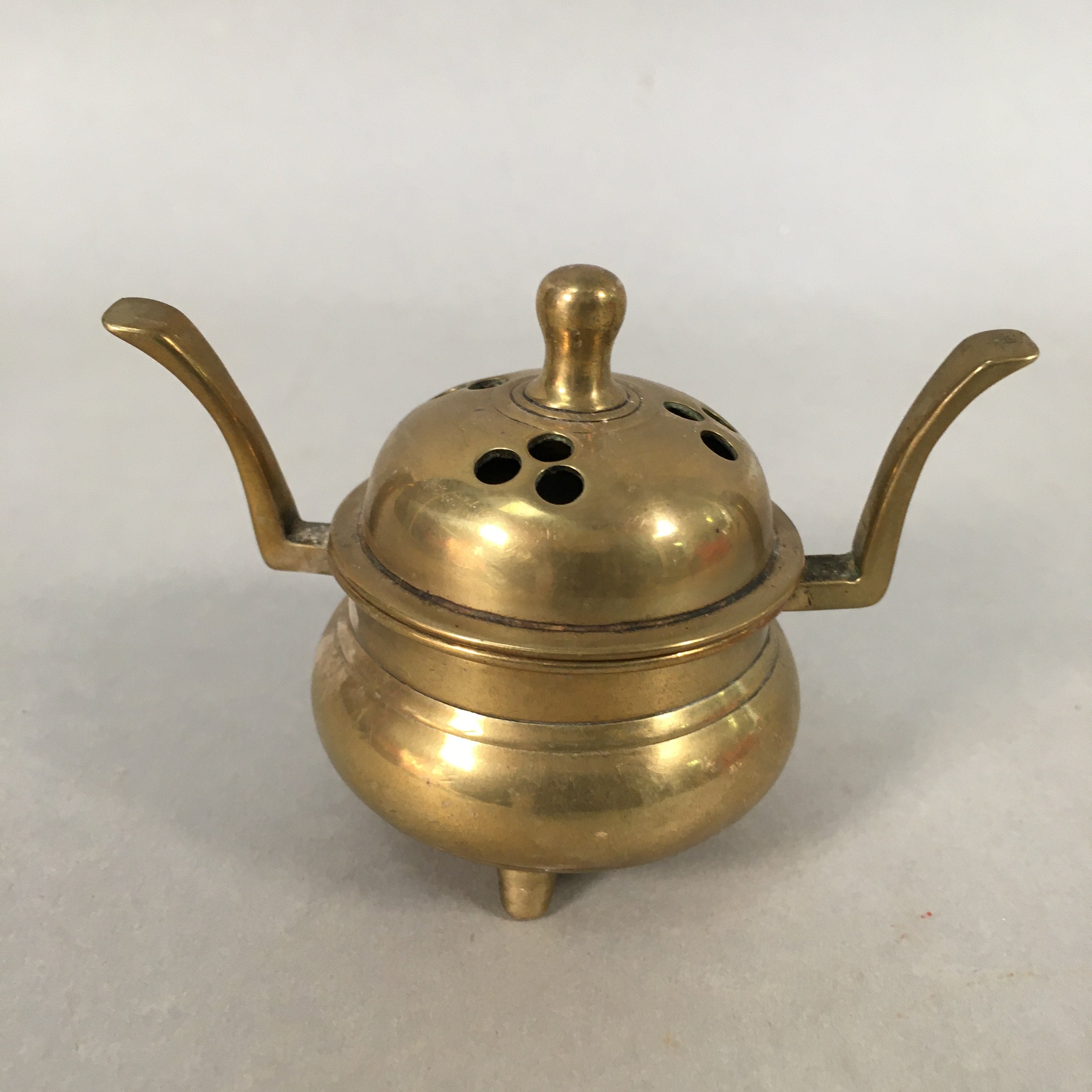 Japanese Buddhist Altar Fitting Brass Incense Burner Vtg Metal Koro BU359