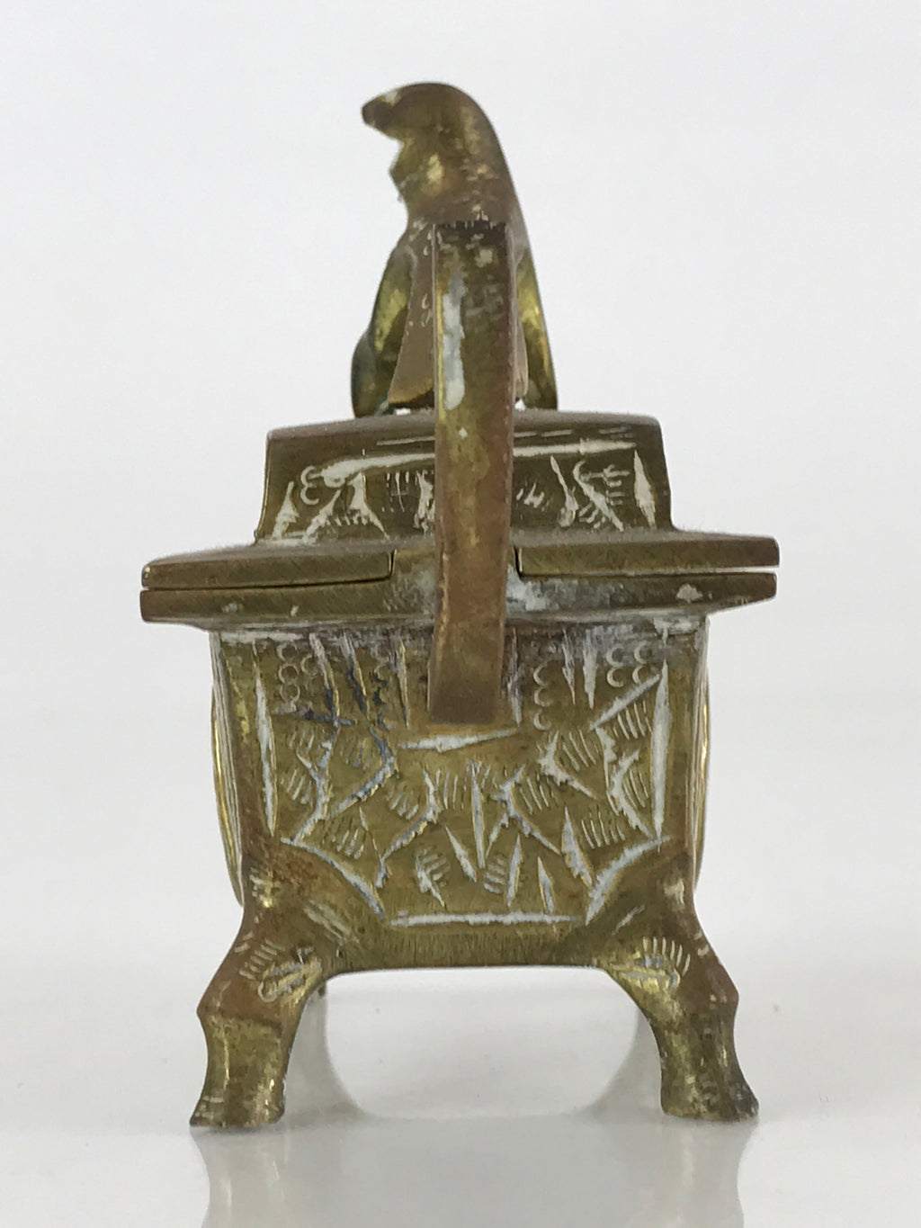 Japanese Buddhist Altar Fitting Brass Incense Burner Vtg Shishi Koro BU806