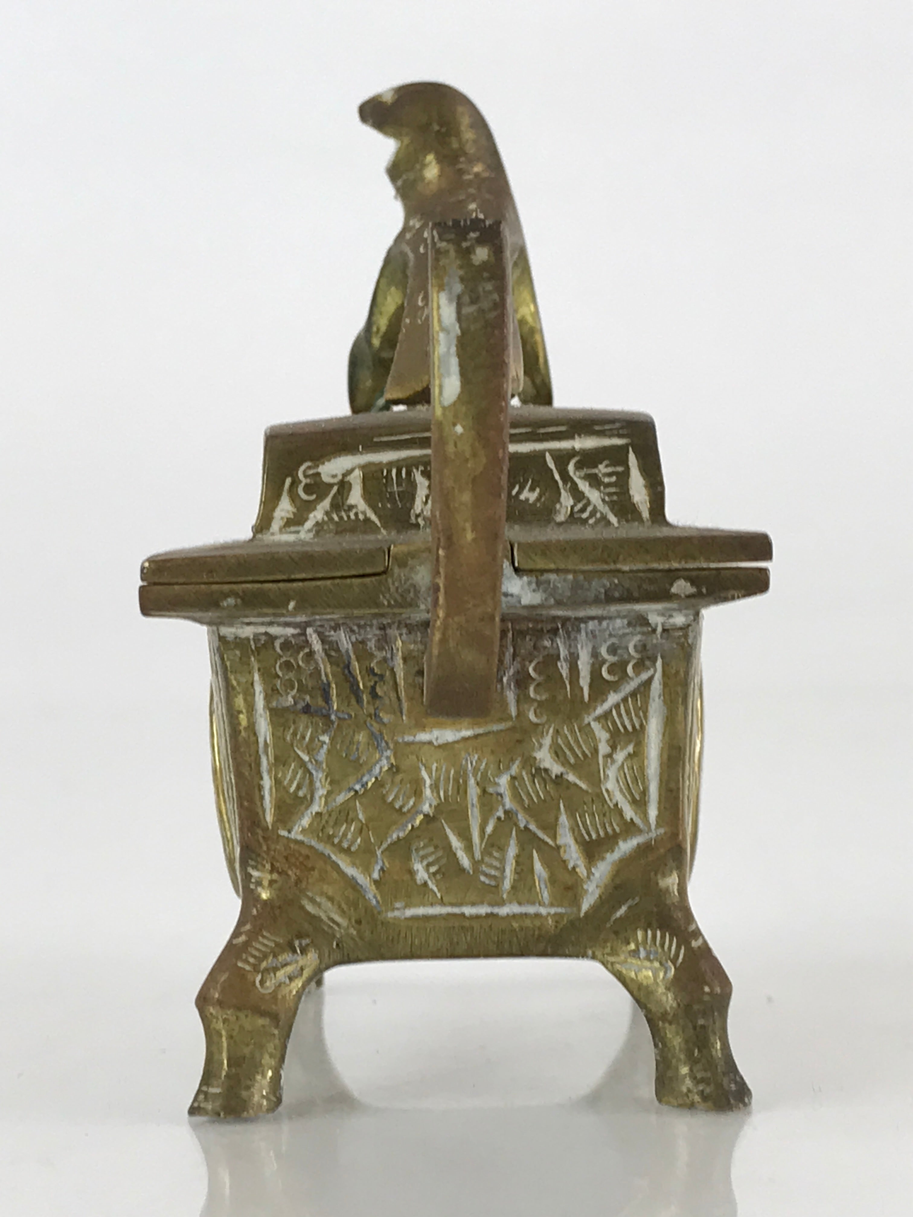 Japanese Buddhist Altar Fitting Brass Incense Burner Vtg Shishi Koro BU806