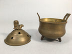 Japanese Buddhist Altar Fitting Brass Incense Burner Vtg Shishi Metal Koro BU209