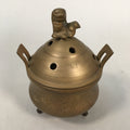 Japanese Buddhist Altar Fitting Brass Incense Burner Vtg Shishi Metal Koro BU209