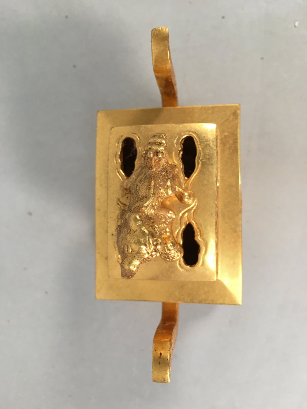 Japanese Buddhist Altar Fitting Brass Incense Burner Vtg Shishi Metal Koro BU360