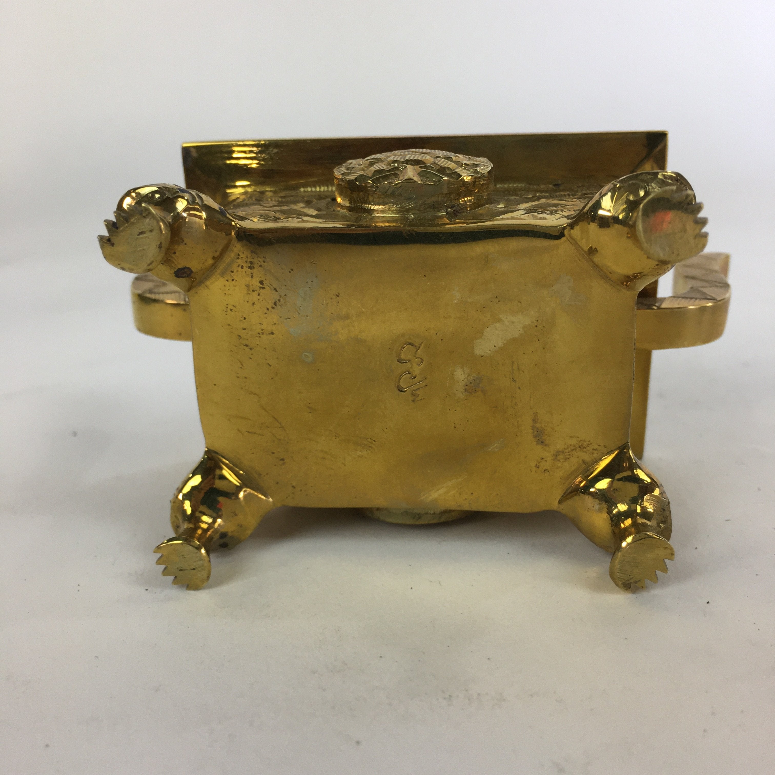 Japanese Buddhist Altar Fitting Brass Incense Burner Vtg Shishi Metal Koro BU506